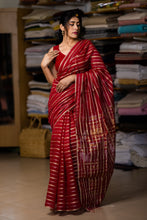 Load image into Gallery viewer, PARTHIVI COTTON ACR RED SAREE
