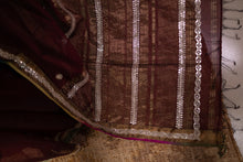 Load image into Gallery viewer, RIYASAT HAND EMBROIDERY COTTON ACR MAROON SAREE
