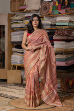 Load image into Gallery viewer, REWTI LINEN COTTON ZARI RED SAREE
