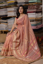 Load image into Gallery viewer, REWTI LINEN COTTON ZARI RED SAREE
