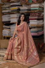 Load image into Gallery viewer, REWTI LINEN COTTON ZARI RED SAREE
