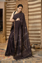 Load image into Gallery viewer, JAMDANI KHADI BLACK SAREE
