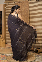 Load image into Gallery viewer, JAMDANI KHADI BLACK SAREE
