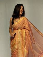 Load image into Gallery viewer, REWA 1 COTTON LINEN ZARI DOBBY HANDWOVEN SAREE
