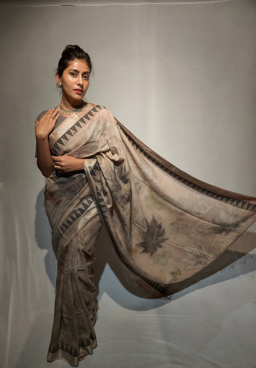 ANU COTTON KHADI ECOPRINT SAREE