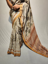 Load image into Gallery viewer, ANUSHA COTTON KHADI ECOPRINT HANDWOVEN SAREE
