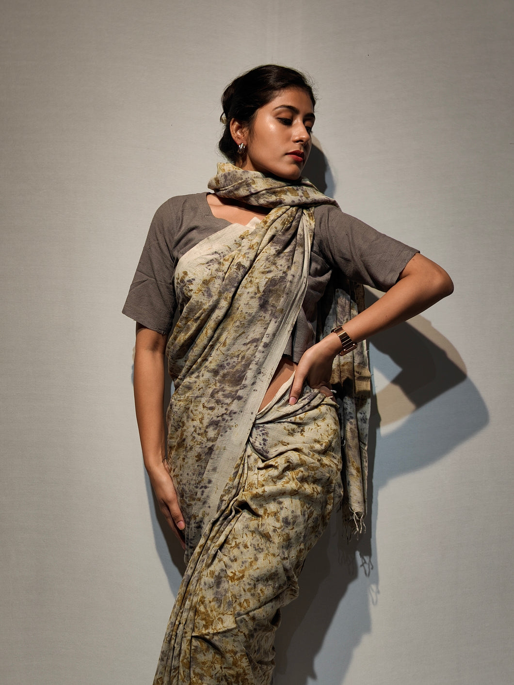 NIGRAH KHADI ECO PRINT HANDWOVEN SAREE