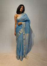 Load image into Gallery viewer, KALAWATI COTTON LINEN DOBBY BOOTI HANDWOVEN SAREE
