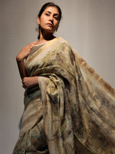 Load image into Gallery viewer, QUEEN COTTON LINEN DOBBY ECO PRINT SAREE
