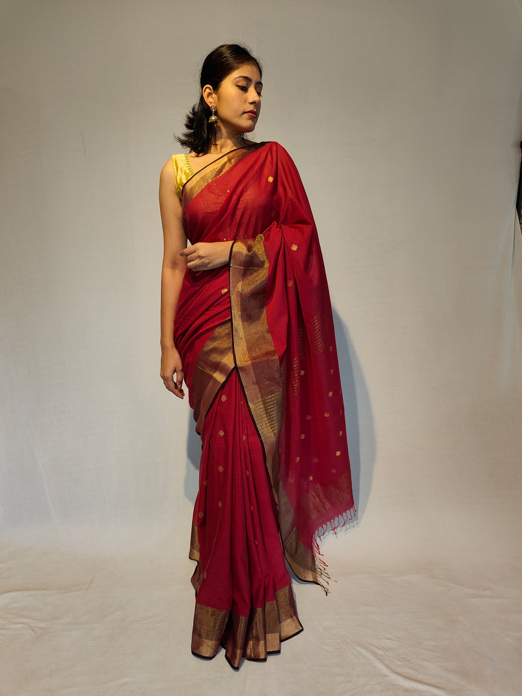 SINNI COTTON BOOTI HANDWOVEN SAREE