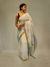 Load image into Gallery viewer, PATTI COTTON DOBBY BOOTA BOOTI HANDWOVEN SAREE
