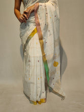 Load image into Gallery viewer, PATTI COTTON DOBBY BOOTA BOOTI HANDWOVEN SAREE
