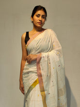 Load image into Gallery viewer, PATTI COTTON DOBBY BOOTA BOOTI HANDWOVEN SAREE
