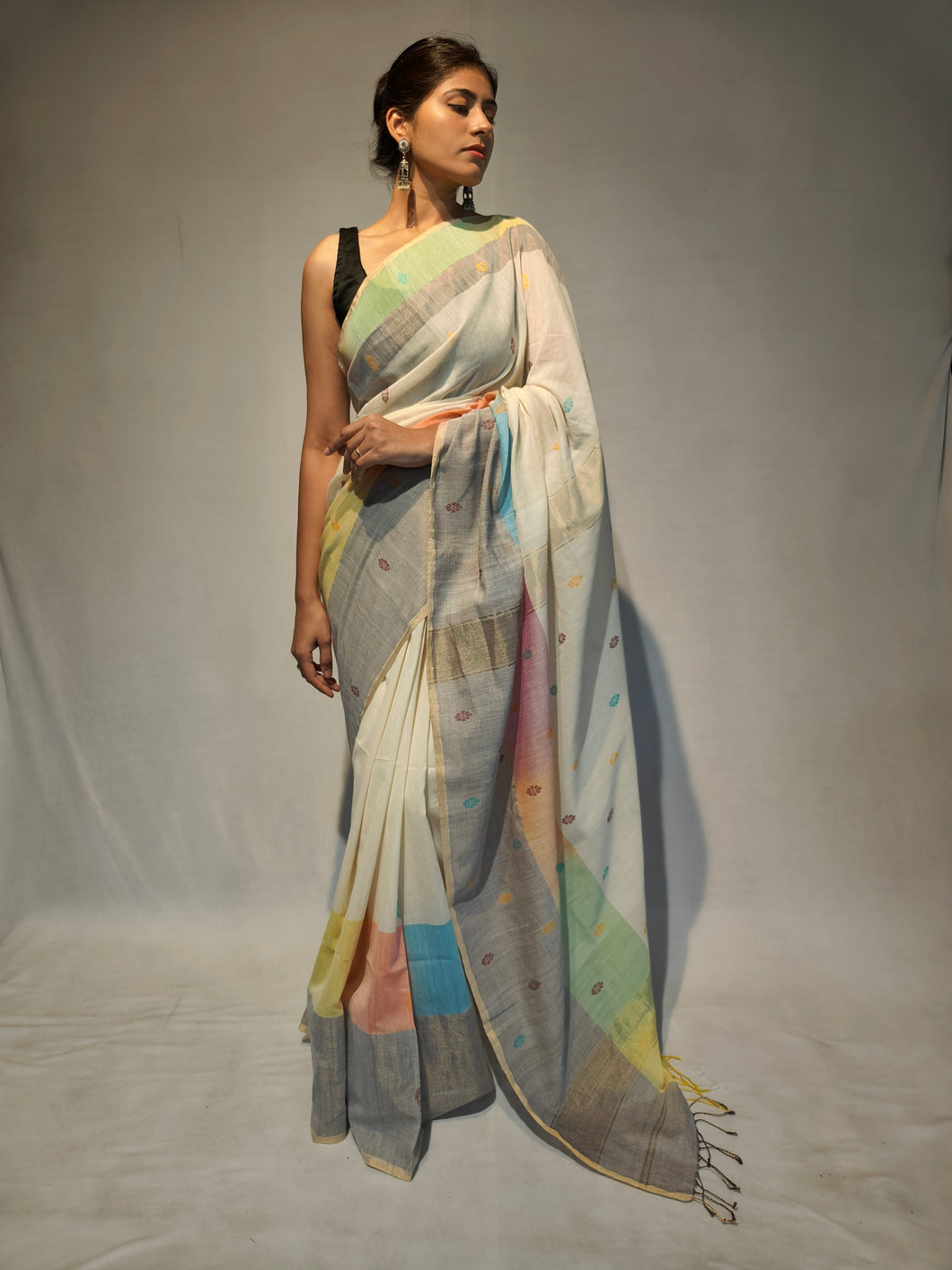 RAGINI COTTON BOOTI ZARI HANDWOVEN SAREE