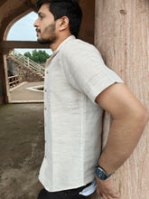 Load image into Gallery viewer, LINEN COTTON TEXTURED HALF SHIRT
