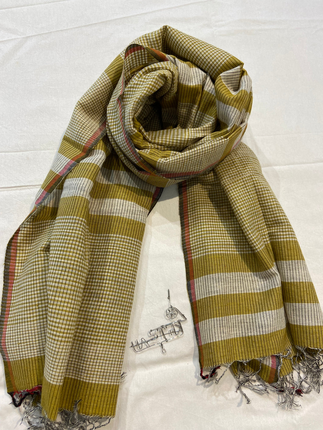 Mustard Zebra Cotton Khadi