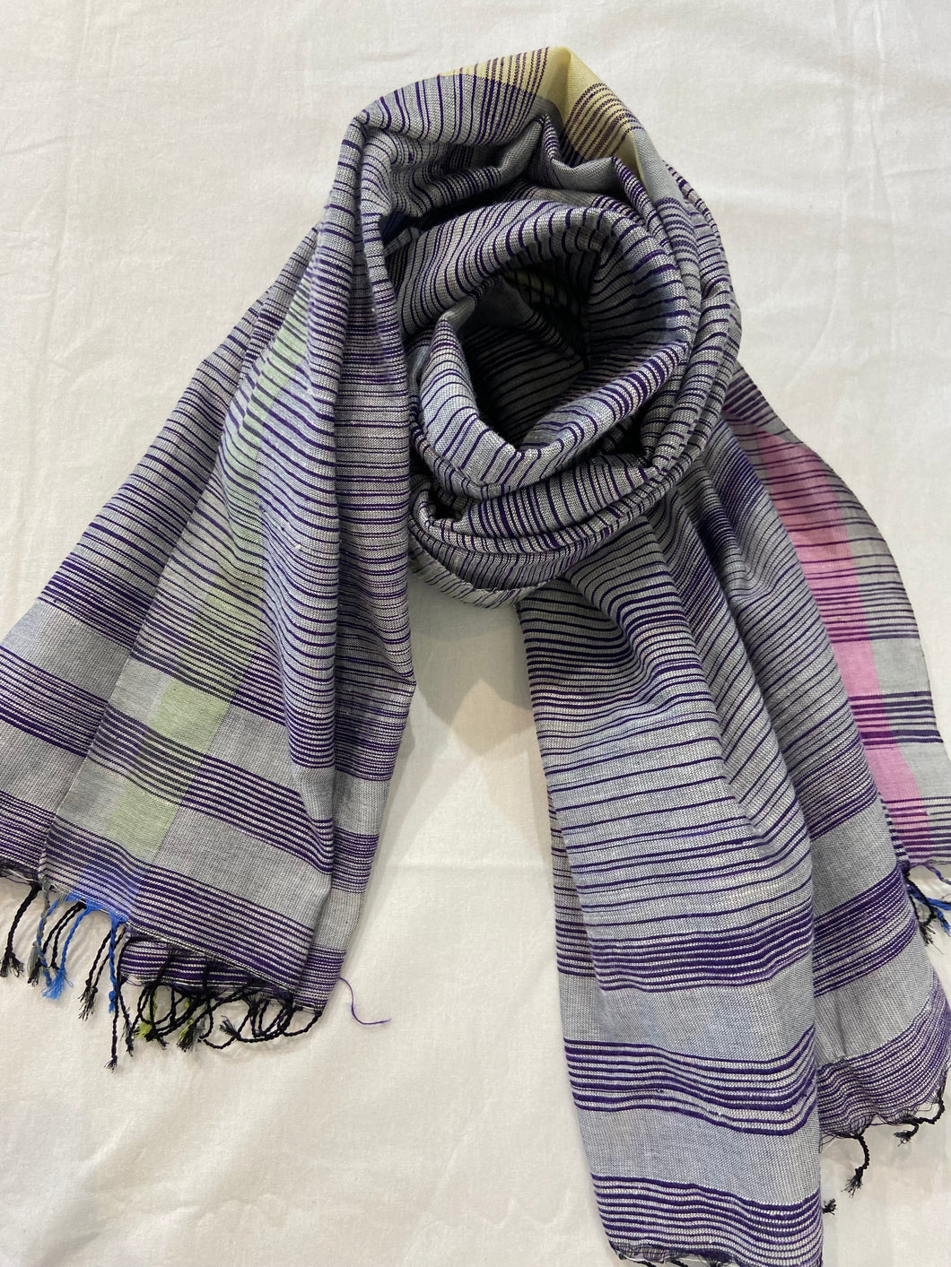 Purple Zebra Cotton Khadi